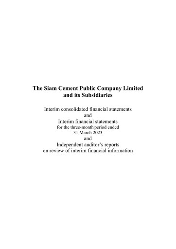 Thumbnail Siam Cement
 Quarterly Report 2023-q1