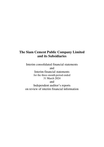 Thumbnail Siam Cement
 Quarterly Report 2024-q1