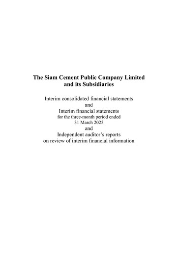 Thumbnail Siam Cement
 Quarterly Report 2025-q1