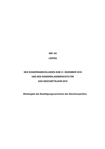 Thumbnail SBF AG Financial Report 2018