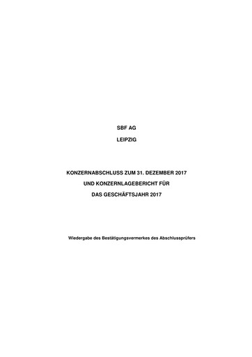 Thumbnail SBF AG Financial Statement 2017