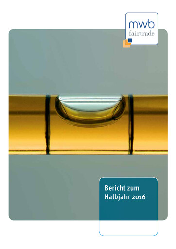 Miniature mwb fairtrade AG Rapport semestriel 2016-h1