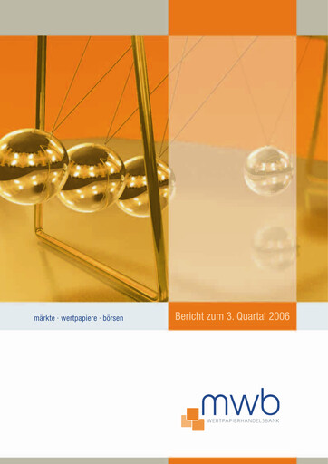 Miniature mwb fairtrade AG Rapport trimestriel 2006-q3