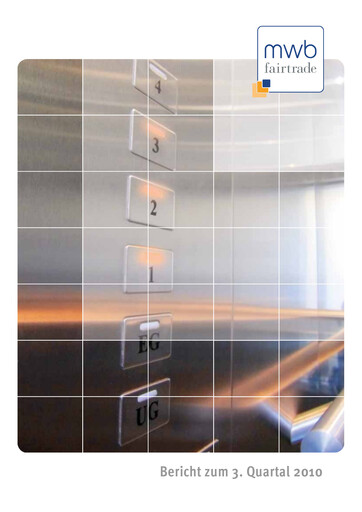 Miniature mwb fairtrade AG Rapport trimestriel 2010-q3