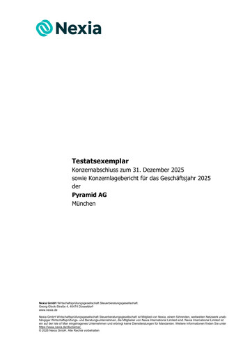Vorschaubild Pyramid AG Finanzbericht 2025