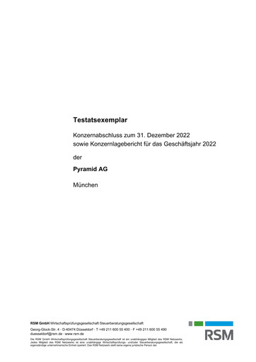 Thumbnail Pyramid AG Financial Statement 2022