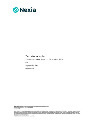 Thumbnail Pyramid AG Financial Statement 2024