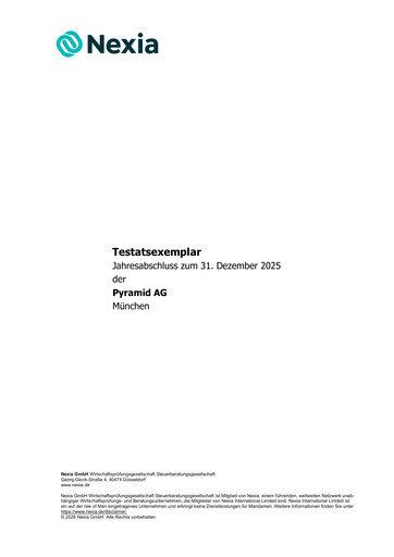 Vorschaubild Pyramid AG Finanzmitteilung 2025
