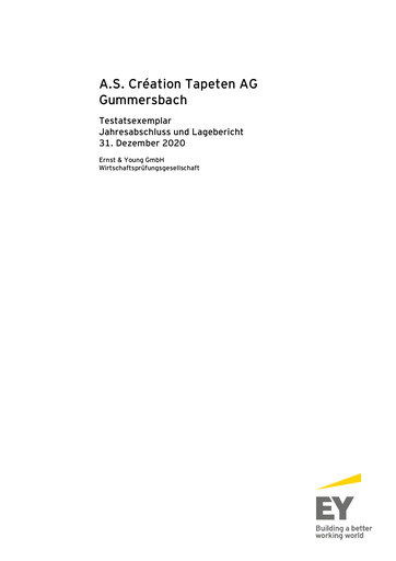 Thumbnail A.S. Création Tapeten Financial Statement 2020