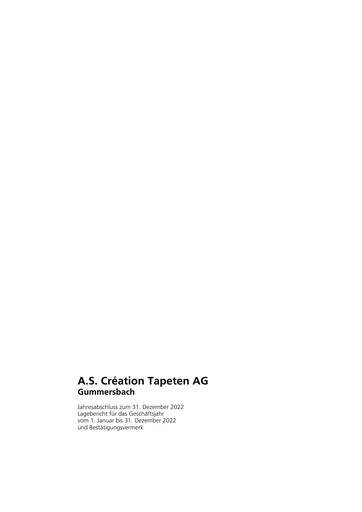 Thumbnail A.S. Création Tapeten Financial Statement 2022