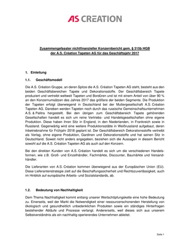 Thumbnail A.S. Création Tapeten Sustainability Report 2017