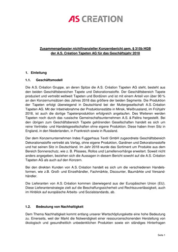 Thumbnail A.S. Création Tapeten Sustainability Report 2018