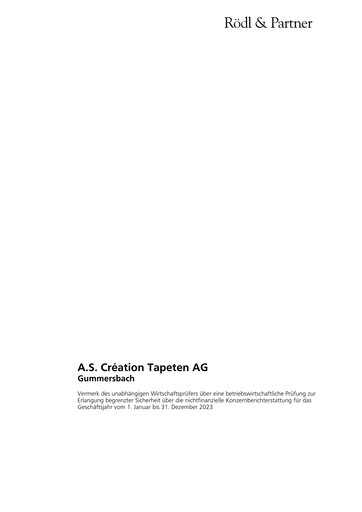 Thumbnail A.S. Création Tapeten Sustainability Report 2023