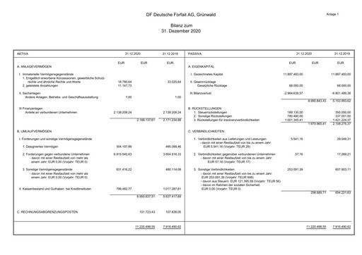 Thumbnail DF Deutsche Forfait AG Financial Statement 2020