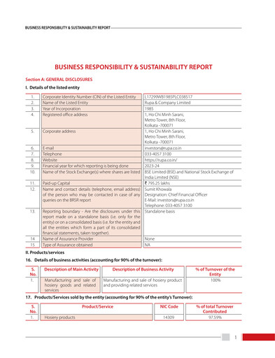 Thumbnail Rupa Company
 ESG Report 2023-2024