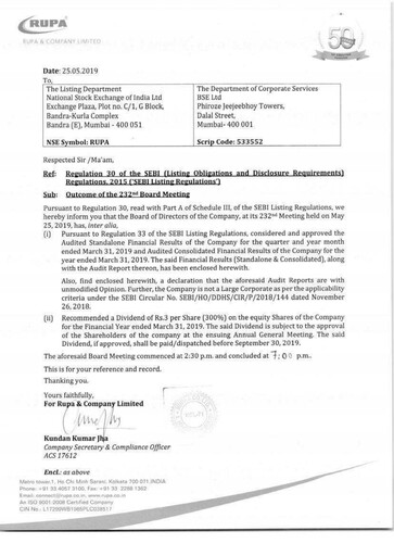 Thumbnail Rupa Company
 Financial Statement 2018-2019
