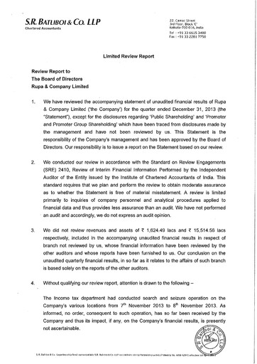 Thumbnail Rupa Company
 Quarterly Report 2013-q3