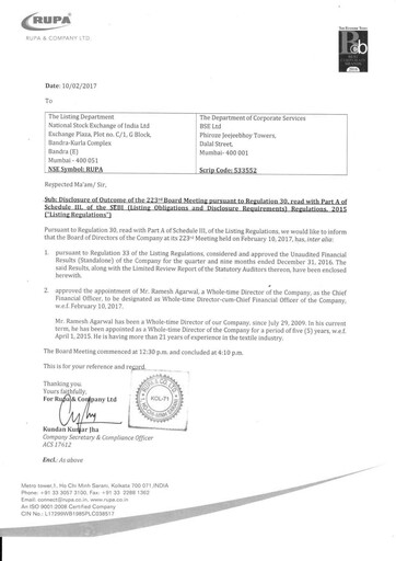 Thumbnail Rupa Company
 Quarterly Report 2016-q3