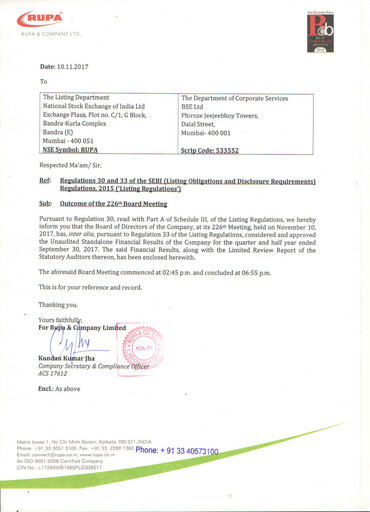Thumbnail Rupa Company
 Quarterly Report 2017-q2