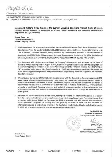 Thumbnail Rupa Company
 Quarterly Report 2019-q1