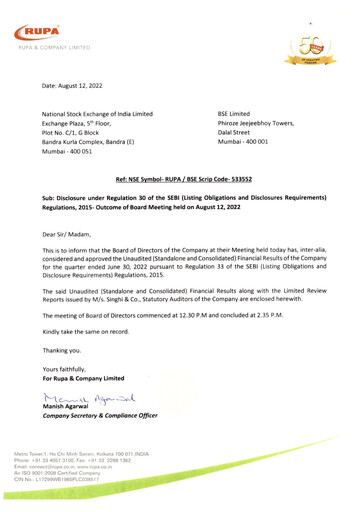 Thumbnail Rupa Company
 Quarterly Report 2022-q1
