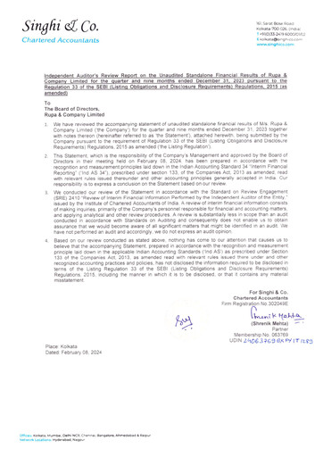 Thumbnail Rupa Company
 Quarterly Report 2023-q3