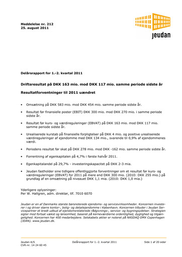 Thumbnail Jeudan Half-year Report 2011-h1