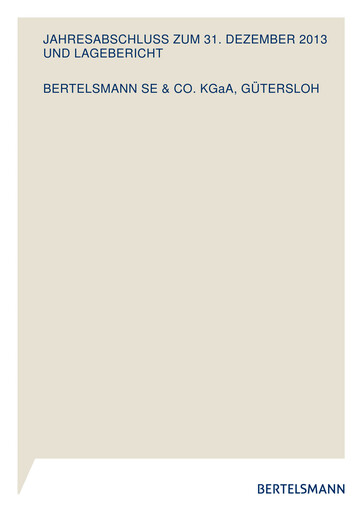 Thumbnail Bertelsmann SE & Co. KGaA Financial Statement 2013
