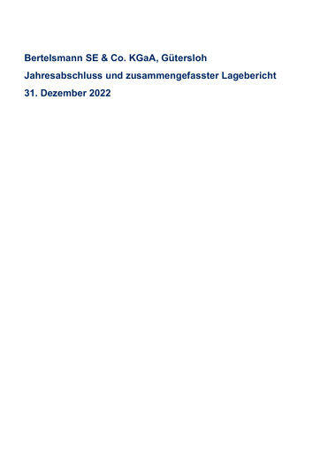 Thumbnail Bertelsmann SE & Co. KGaA Financial Statement 2022