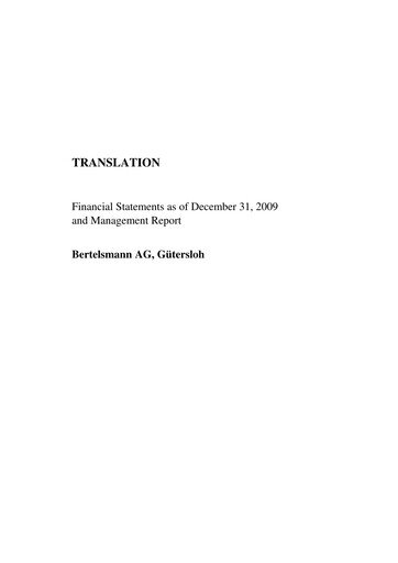 Thumbnail Bertelsmann SE & Co. KGaA Financial Statement 2009
