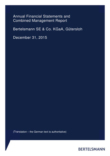 Thumbnail Bertelsmann SE & Co. KGaA Financial Statement 2015