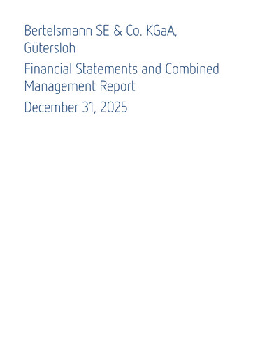 Thumbnail Bertelsmann SE & Co. KGaA Financial Statement 2025
