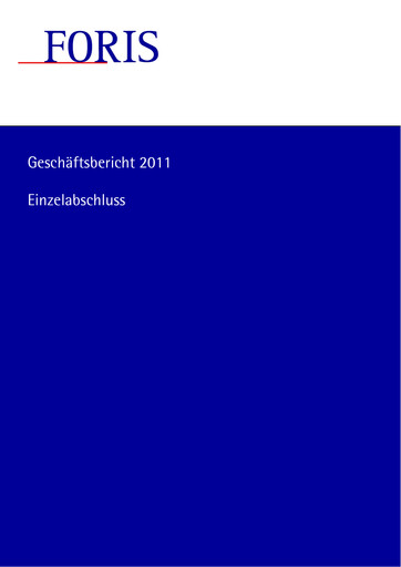 Thumbnail FORIS AG Financial Statement 2011
