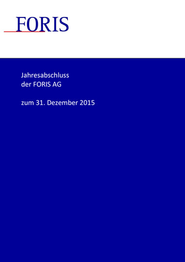 Thumbnail FORIS AG Financial Statement 2015