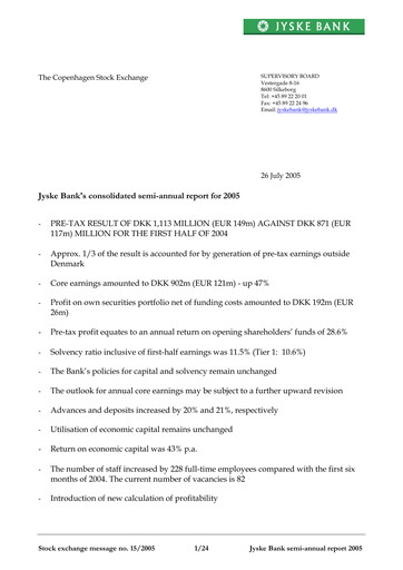 Thumbnail Jyske Bank Financial Report 2005-h1