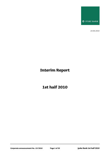 Thumbnail Jyske Bank Financial Report 2010-h1