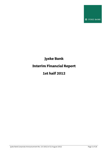 Thumbnail Jyske Bank Financial Report 2012-h1