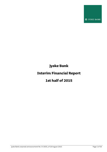 Thumbnail Jyske Bank Financial Report 2015-h1
