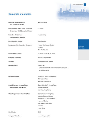 Thumbnail China Power International Development Half-year Report 2005-h1