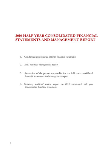 Miniature Teleperformance Rapport semestriel 2010