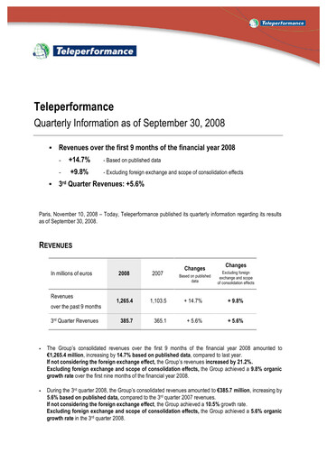 Thumbnail Teleperformance Quarterly Report 2008-q3
