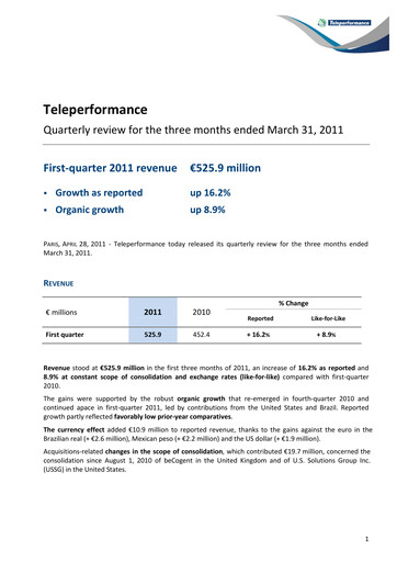 Thumbnail Teleperformance Quarterly Report 2011-q1