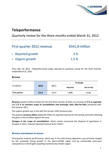 Thumbnail Teleperformance Quarterly Report 2012-q1