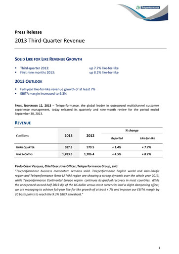 Thumbnail Teleperformance Quarterly Report 2013-q3
