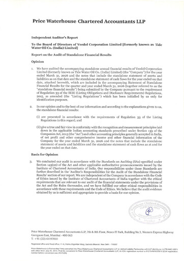 Thumbnail Tide Water Oil Financial Statement 2025-2026