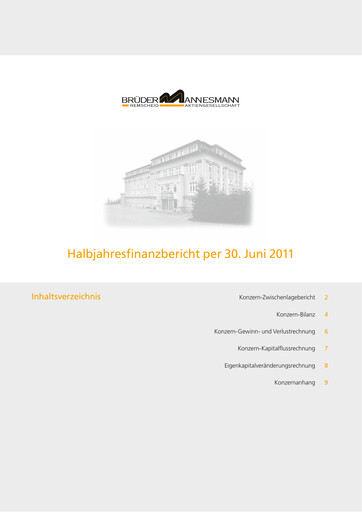 Thumbnail Brüder Mannesmann AG Half-year Report 2011-h1
