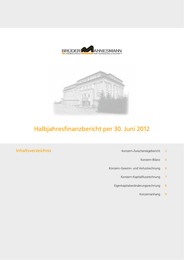 Thumbnail Brüder Mannesmann AG Half-year Report 2012-h1