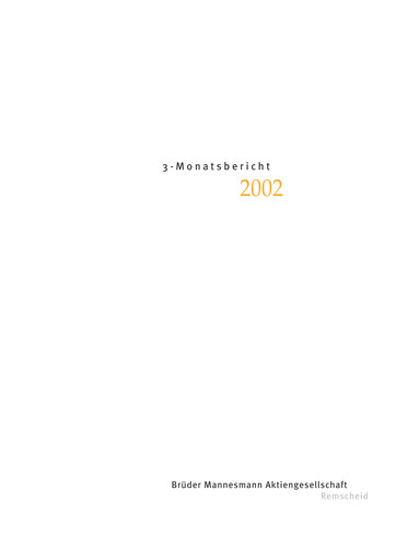 Thumbnail Brüder Mannesmann AG Quarterly Report 2002-q1