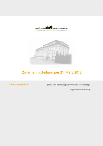 Thumbnail Brüder Mannesmann AG Quarterly Report 2012-q1