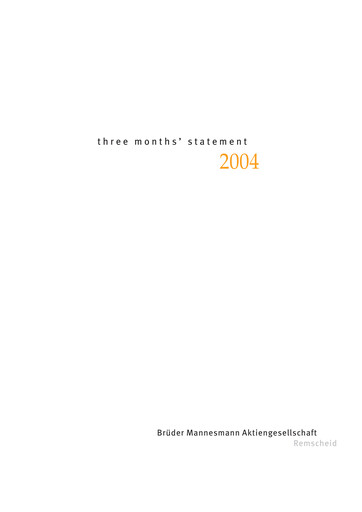 Thumbnail Brüder Mannesmann AG Quarterly Report 2004-q1